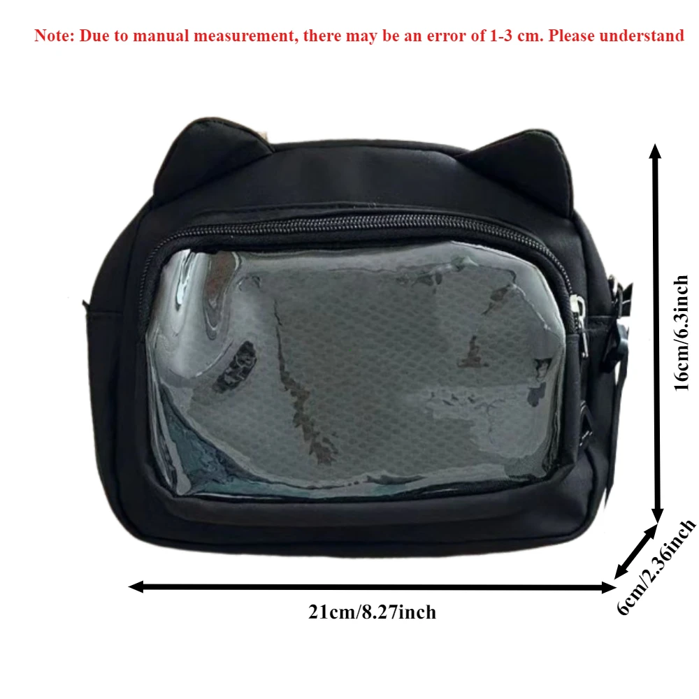 Japanese Harajuku Cute Girls Y2K Transparent Cartoon Ita Bag Ulzzang Doll Bag Versatile Crossbody Bag Casual Mobile Phone Сумка