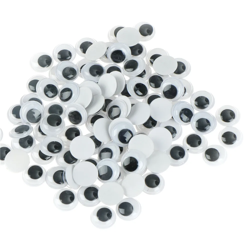 100pcs/lot 6-15mm DIY Not Self-adhesive Eyes For Dolls Googly Wiggly Eyeballs 6mm 8mm 10mm 12mm 15mm Doll Eyes Googly Doll Eyes Plastic Toy Eyes