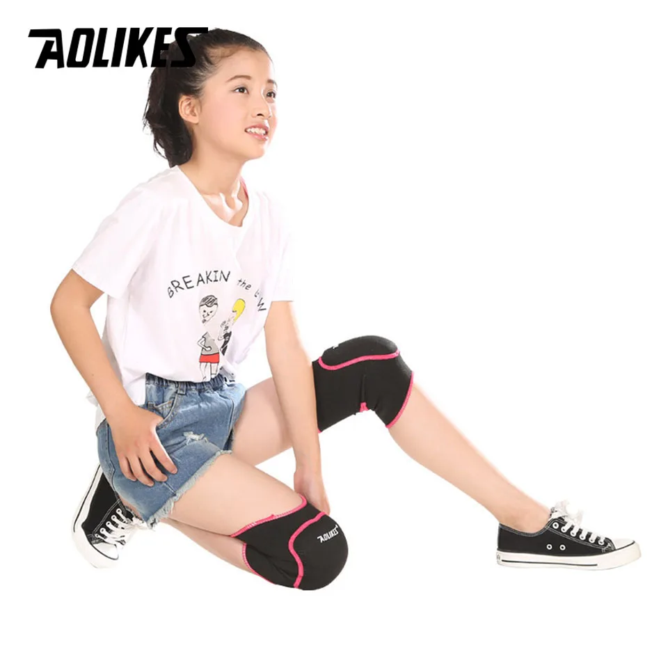 Kids Knee Pads AOLIKES 1 Pair Thick Sponge Knee Support Dance Volleyball Tennis Sport Gym Children Protection