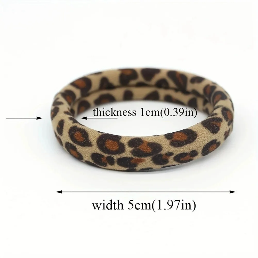 5pcs Elastic Leopard Hair Bands Rope Ponytail Holder Tie Hair Hoop Vintage Soft Rubber Band Women Girl Durable Hair Accessories
