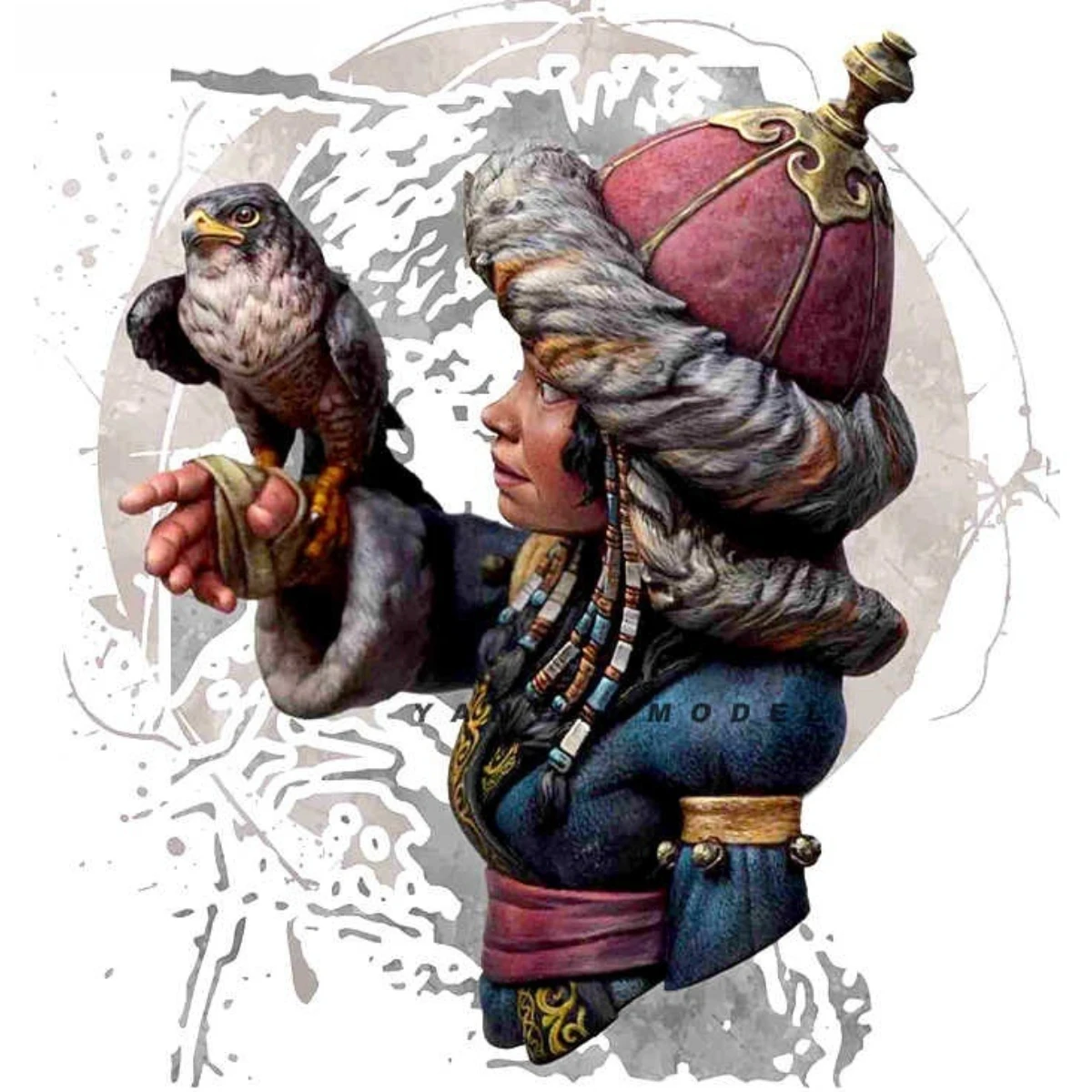 Figurine Résine 1:10 – Buste Femme Guerrière Et Loup – Non Peinte – À Monter