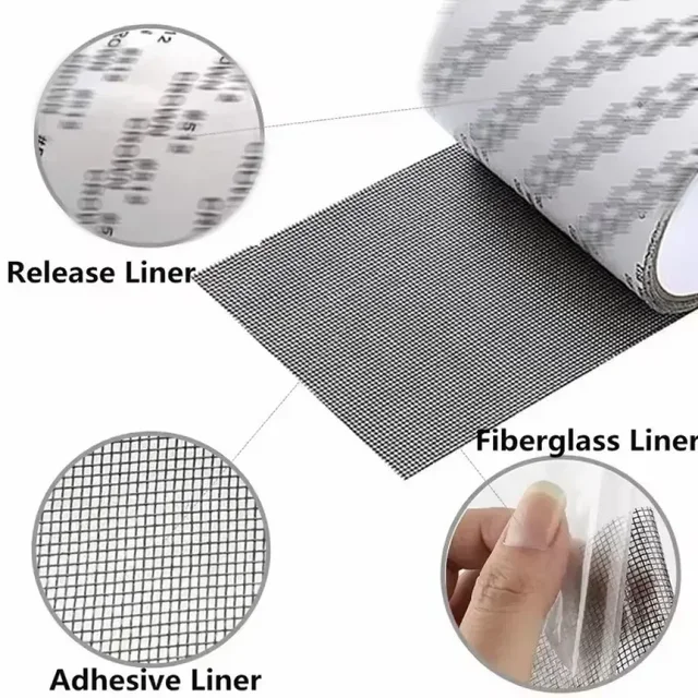 1 à 5 pièces de ruban de réparation d'écran de fenêtre étanche facile à appliquer – Gardez les moustiques sort avec notre patch en maille anti-insectes et auto-adhésif 4