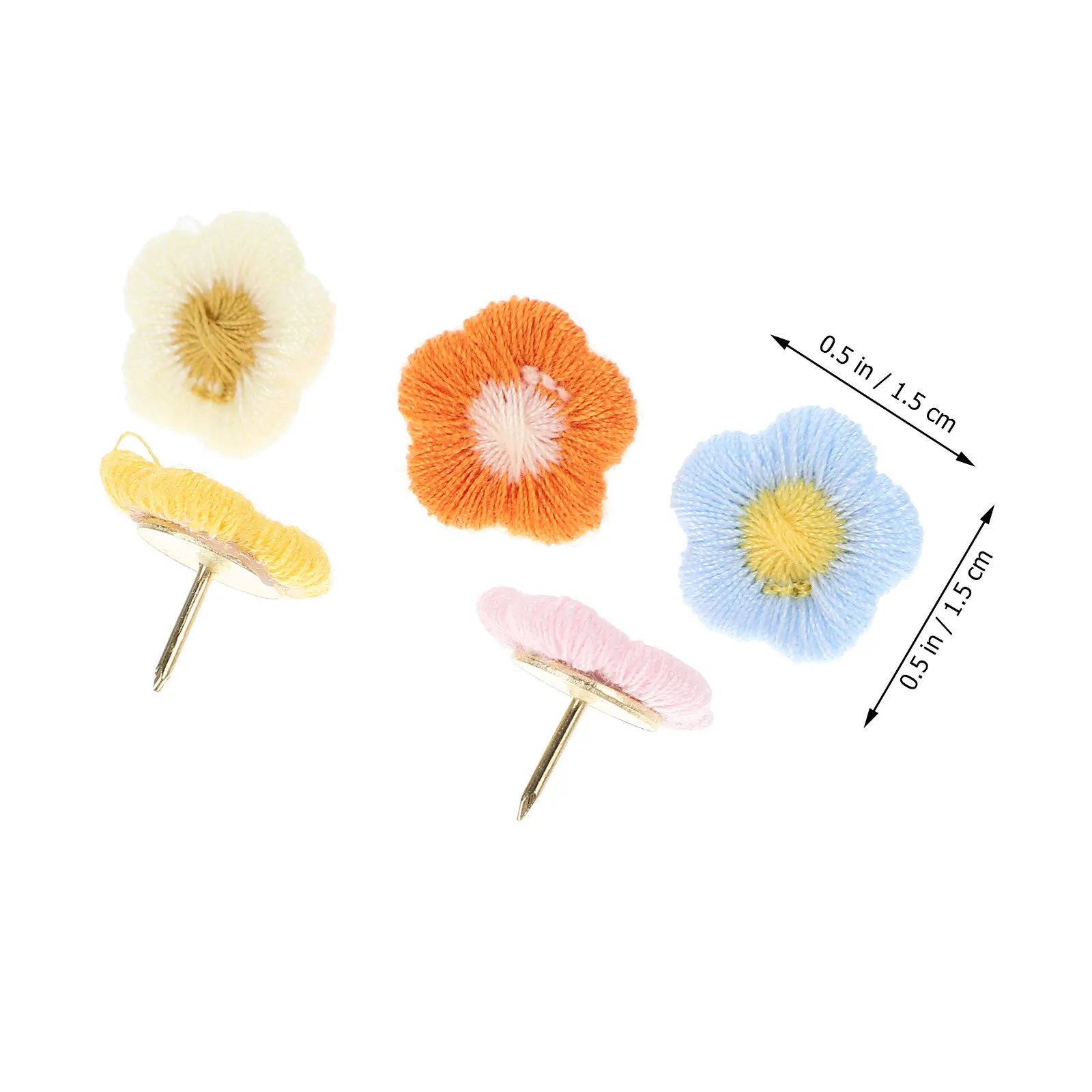 60Pcs 꽃 모양의 푸시핀 사무실 책상 액세서리에 편리한 일상 사용용 압정 지도 액세서리 사진 벽 장식
