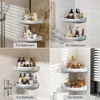 360° Rotating Shower Organizer Shelves Bathroom Corner Storage Shelves Waterproof Wall Shelf Free Punching Shower Caddy Rack 6