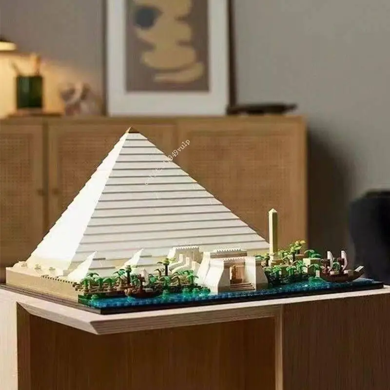 

The Great Pyramid of Giza Model City Architecture Street View Compatible with 21058 Building Blocks Set Diy Kit for Adults Toys