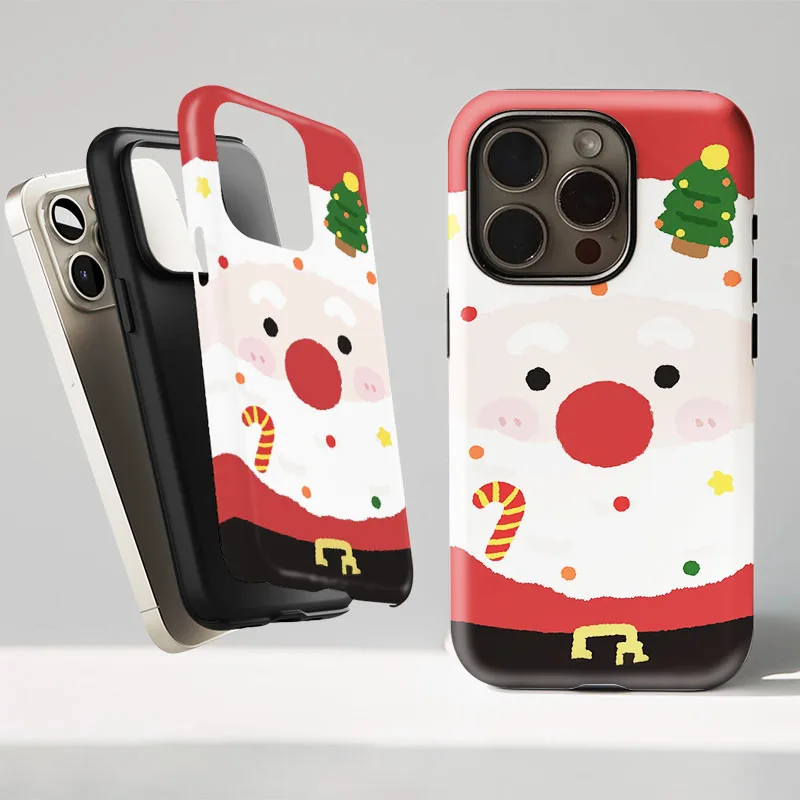 Festive Santa Claus Design 2-in-1 Protective Film Shell Cover