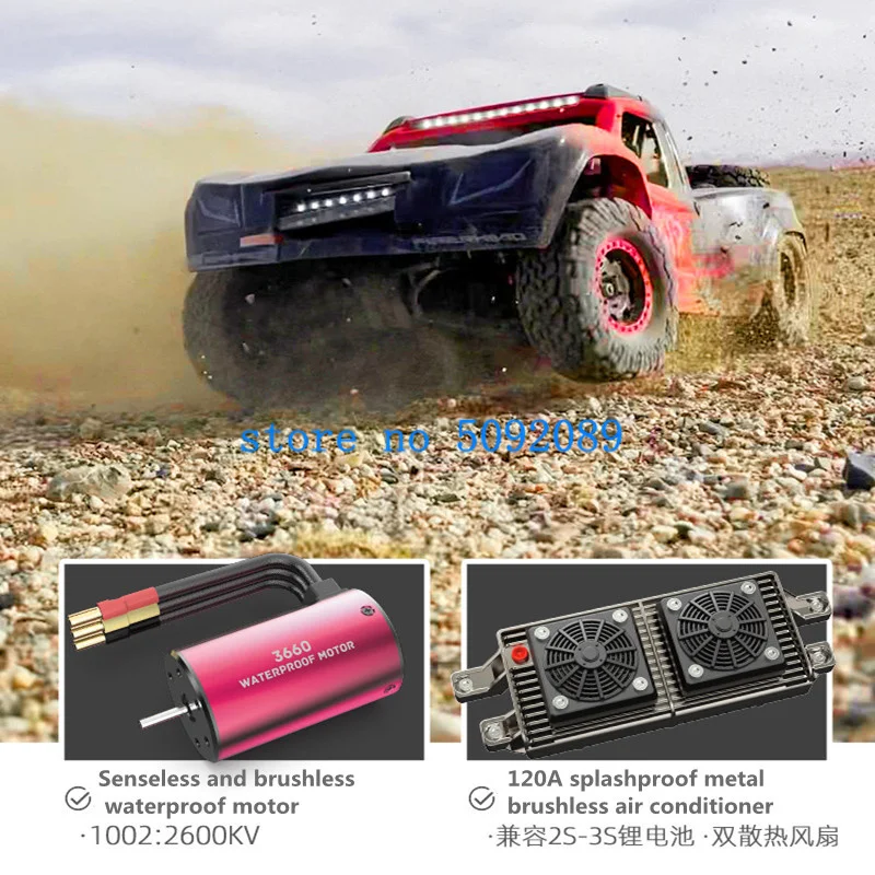 Professional 1:10 Desert Off-Road High Speed RC Car 90KM/H 60CM Brushless 8CH Metal Differential ESP 4WD Remote Control Truck 3