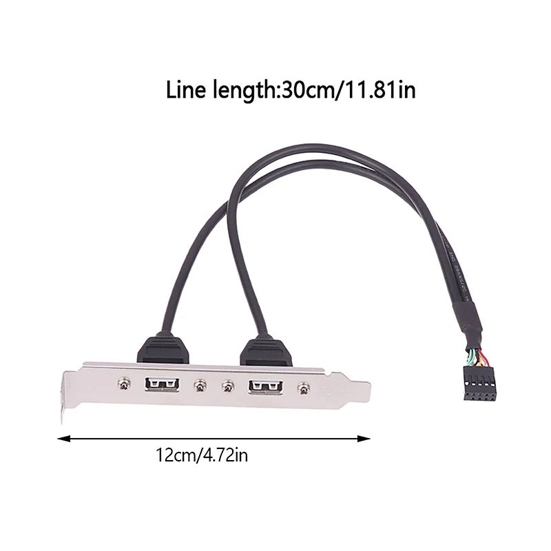 Staffa PCI Con 4 Porte USB 2.0 E Cavo A 9 Pin Per Scheda Madre, Prolunga 25 Cm - 2