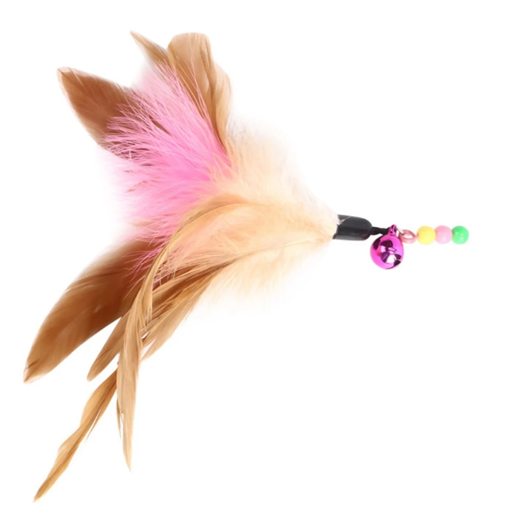 Description Picture 4 of item1Pc Cat Toys Steel Wire Feather Interactive Cat Stick Training Kitten Wand Toys With Beads Bells Fun Kitten Toys Pet Products
