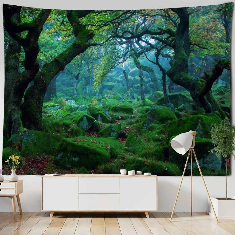

Tropical Jungle Tapestry Landscape Wall Mount Beach Picnic Rug Camping Tent Sleeping Mat Boho Home Decor Bedspread Sheet 8 Sizes