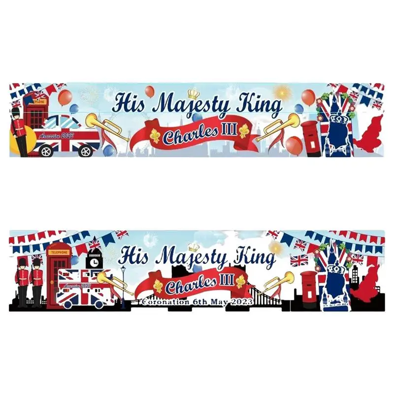 

King Charles III Banner Union Coronation Flags His Majesty Banner For 2023 King Charles III Coronation Decorations For New King
