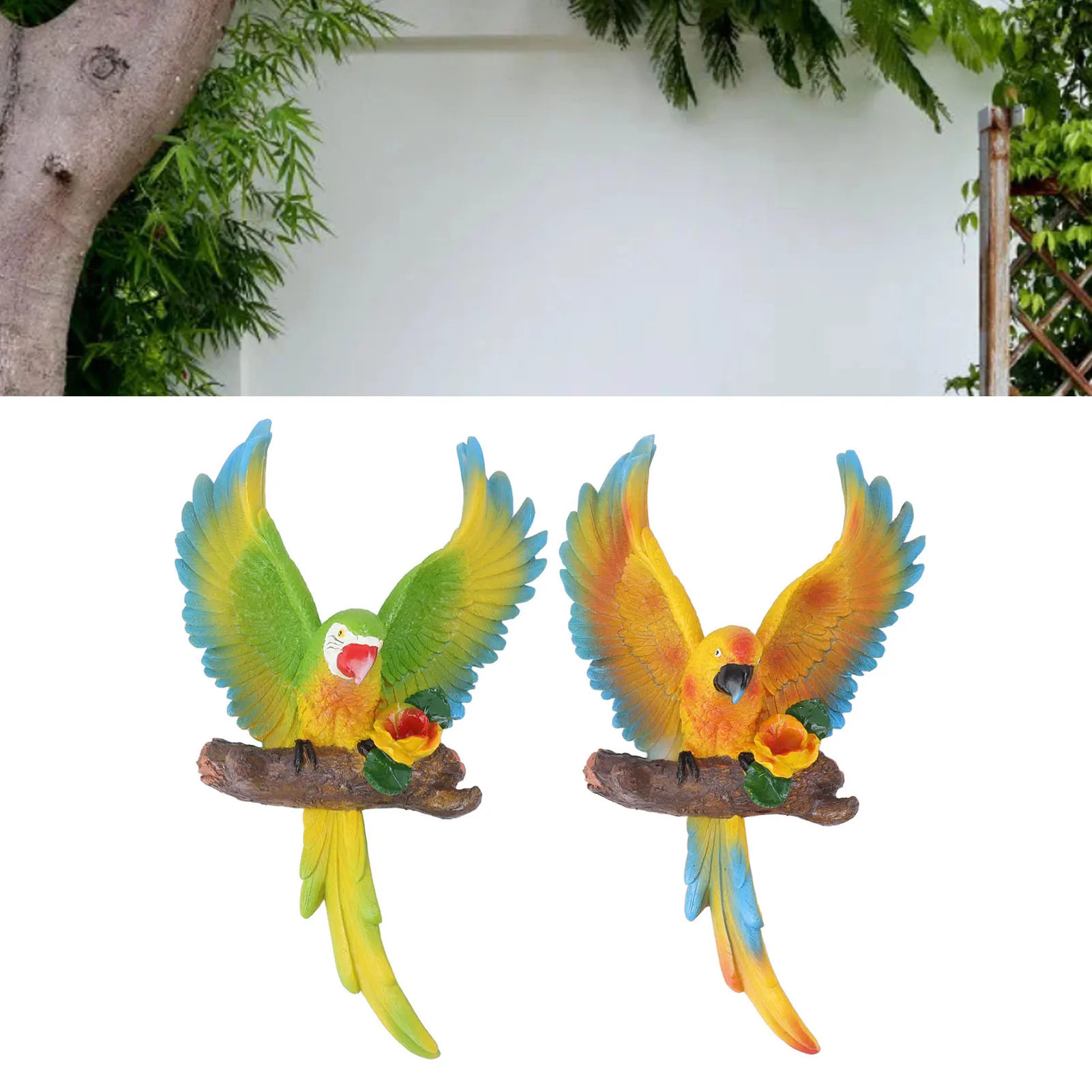 

Wall Decoration Resin Vivid Flapping Hanging Statue Bird Ornament for Garden Patio Lawn Yard