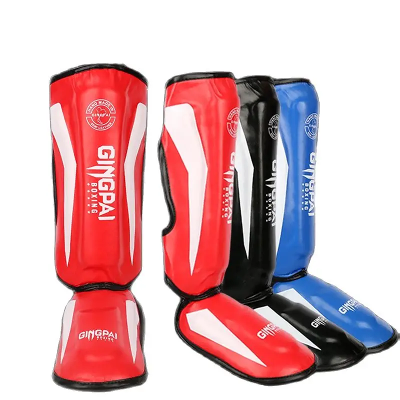 

Thicker Boxing Shin Guards PU Leather Protection Leggings Equipment Martial Arts Muay Thai Leg Taekwondo Feet Ankle Protectors