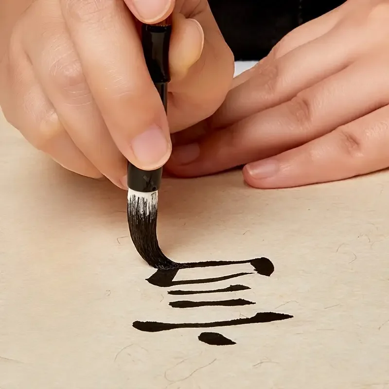 3pcs Chinese Calligraphy Brush Suit, Wolf Hair, Part Hair, 3 Specifications-Professional Ink Pen, Suitable for Writing, Painting 6