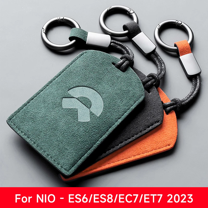 Suitable For NIO ES6 EC6 ES7 ES8 EC7 ET5 ET7 Suede Car Key Case Remote Cover Bag Shell Keychain Holder Fob Auto Accessories