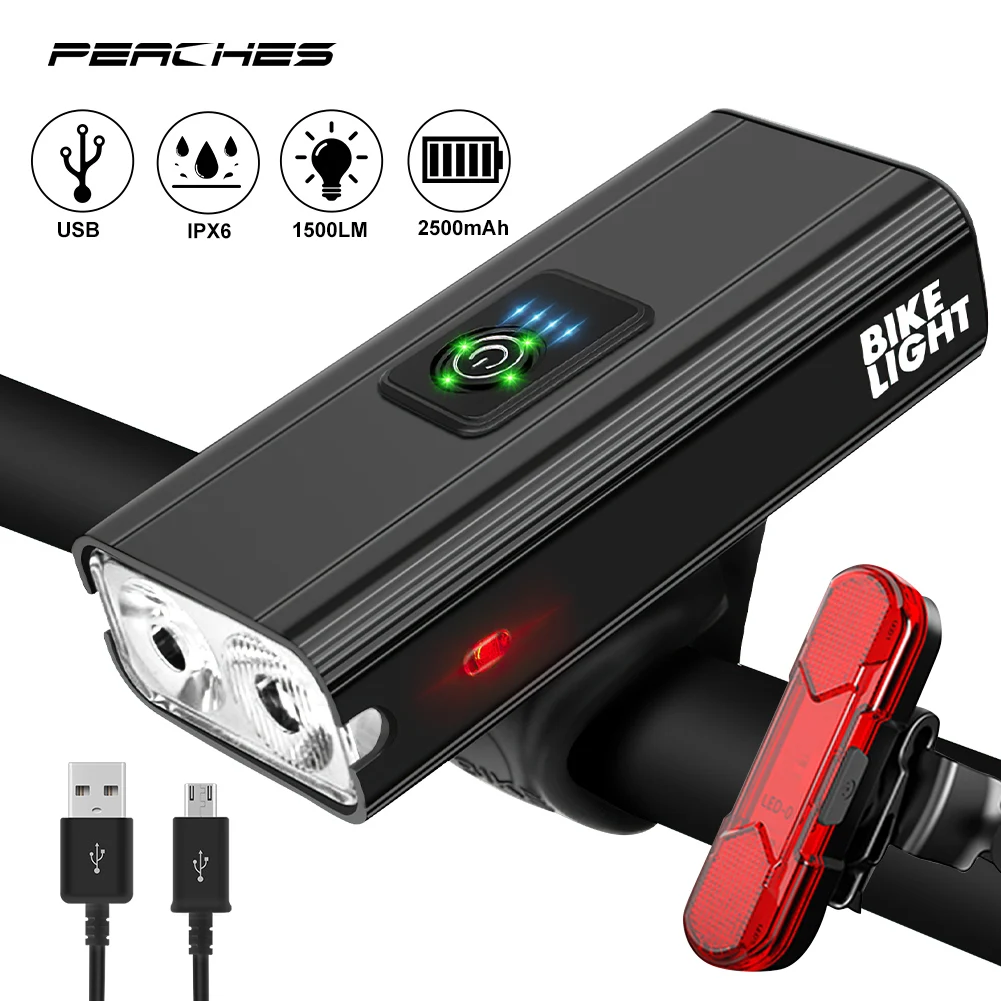 Светодиодный велосипедный передний фонарь T6 с USB-зарядкой 1500 лм | Спорт и
