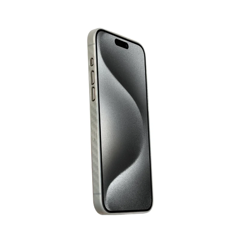 KZDOO Air Carbons Fiber Pattern Thin Lightweight Slim 0.4mmThickness Titanium Grey Shell Case For iPhone15/15plus/15pro/15promax 3