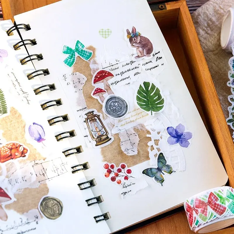 Cartoon Special-shaped Washi Tape Cute Animal Stickers DIY Handbook Materials 100pcs/roll