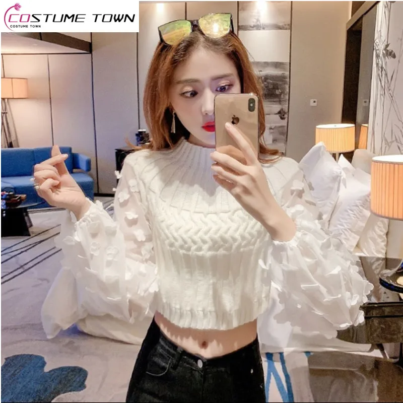 

2023 New Spring and Autumn Season Solid Color Short Versatile Knitted Sweater Long Sleeve Sweater Style Trend