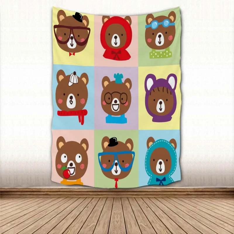 Nice Cute Teddy Bear Tapestry Wall Hanging Tapestry Decorazione Della Casa Sleeping Pad Tappeti Da Parete Dorm Decor 11.11