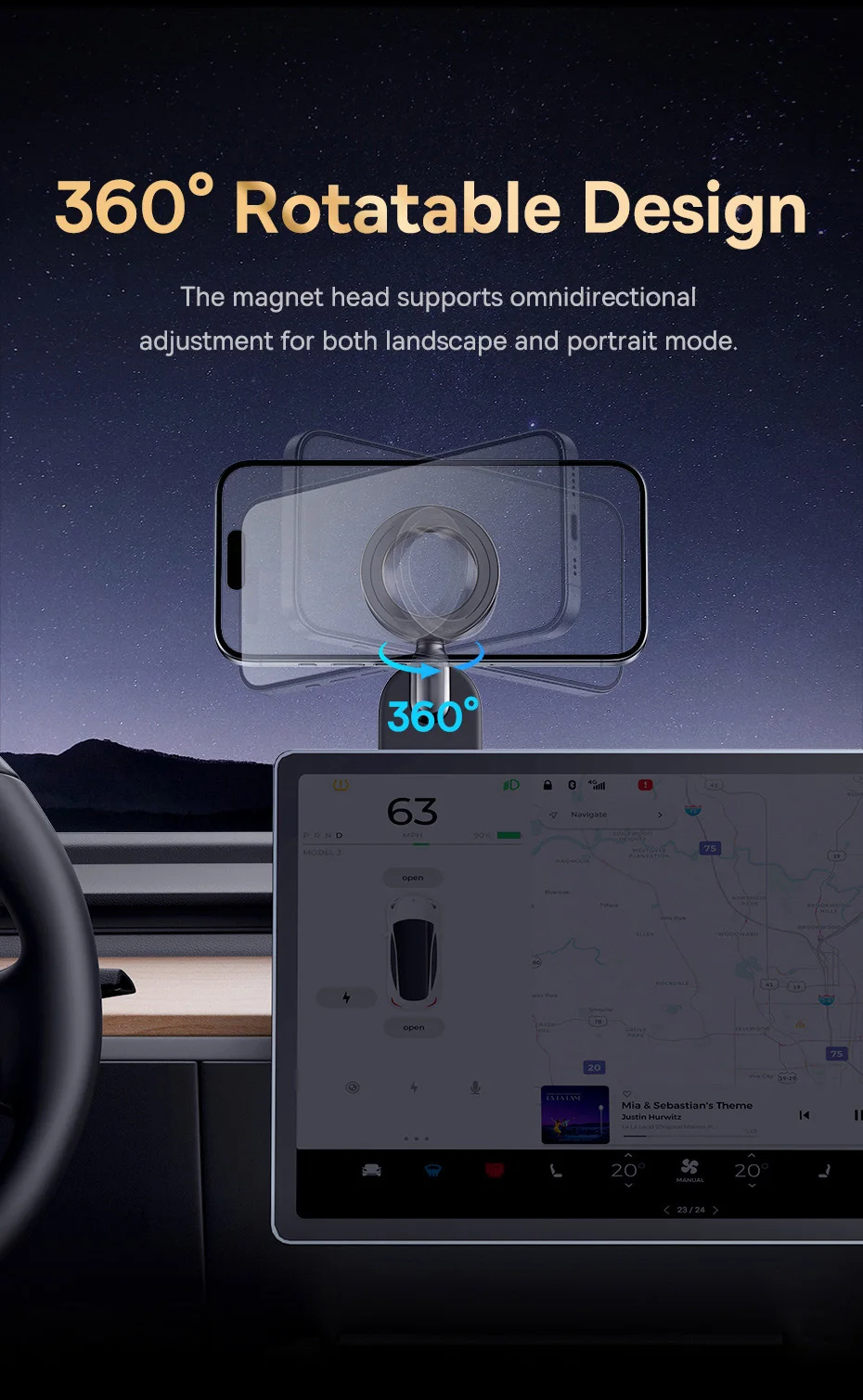 【FC Bayern & Baseus】Magnetic Car Phone Holder Baseus C02 Go Series