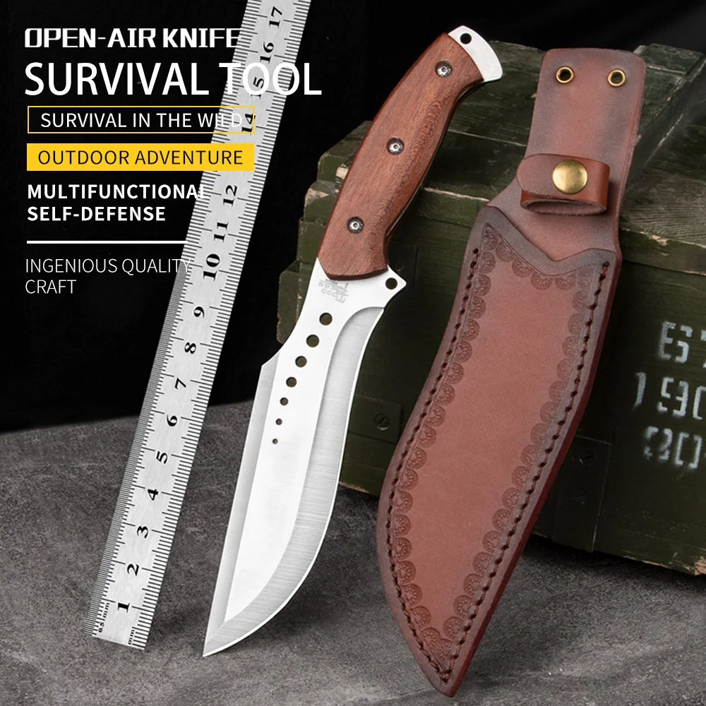 

HUANGFU High quality 7CR13MOV steel fixed blade outdoor knife rescue small knife camping fishing survival knife men's gift