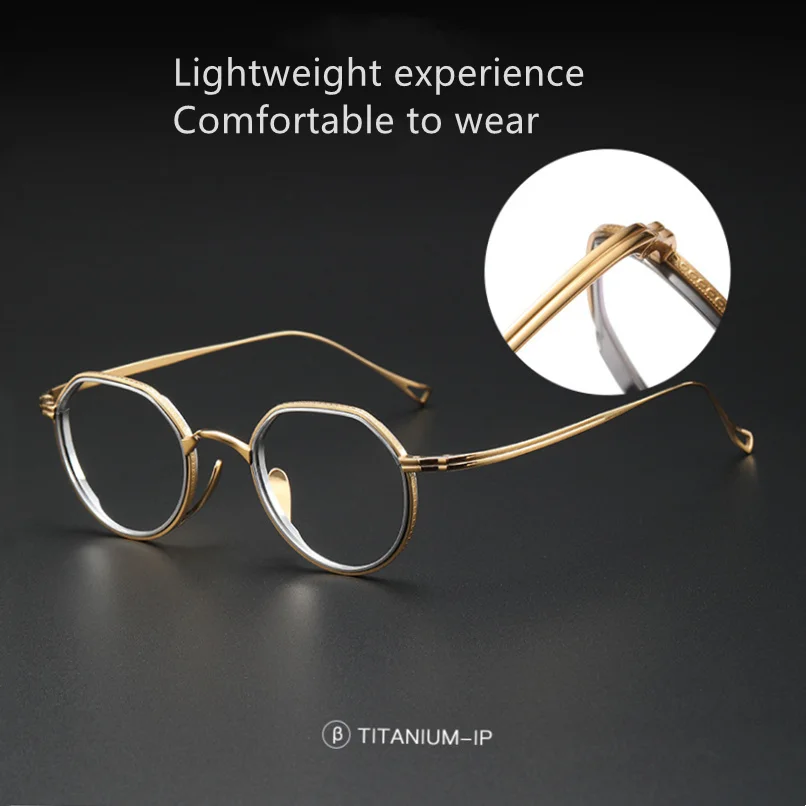 Japanese Style Fashion 10g Ultra-Light Pure Titanium Frame Double-loop design eyeglasses KMN1231 14 S66df80b412ce4e5c84f234bde8d98245n