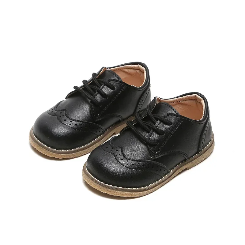High Quality Children Leather Shoes Boys Sneakers Breathable Baby Toddler Shoes Flat Lace Up Leisure Boys Sneaker