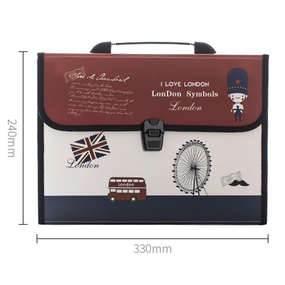 Expanding Files Folder Accordion Style Document Organizer Bag with Buckle Closure for School Office Home file folder file bag transparent folder