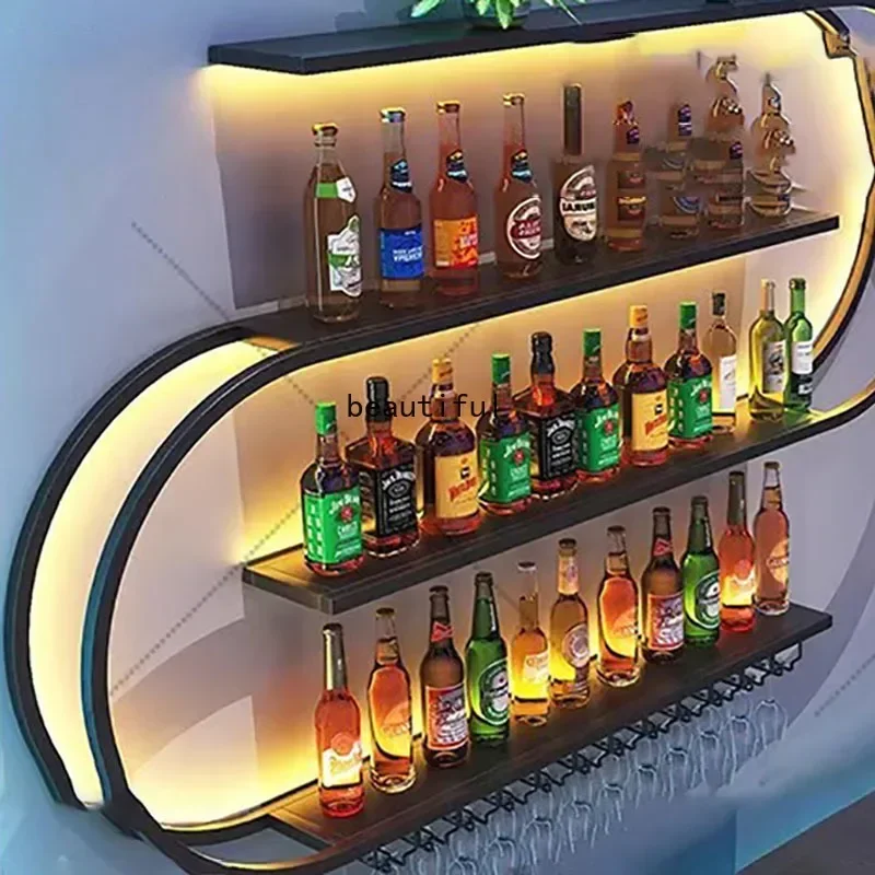 Modern Commercial Wine Cabinets Industrial Wall Mounted Display Small Wine Racks Storage Sets Adega Barzinho Home Decoration
