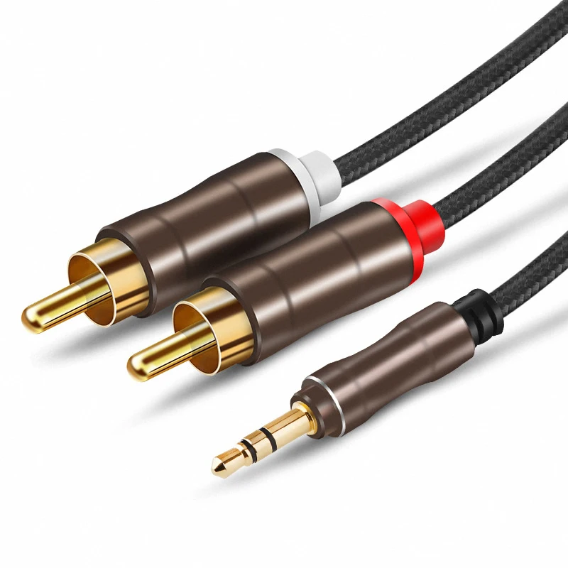 para 2rca Duplo Lotus Áudio Cabo Adaptador Telefone Conexão Áudio 3.5 mm Jack Male to Rca Vídeo av 3.5 mm c Splitter 3.5 mm - Imagem 3