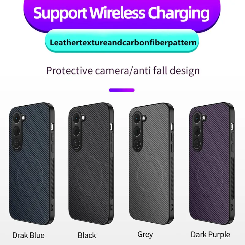 Luxury Carbon Fiber Business Phone Case - Magnetic Armor Shockproof Cover