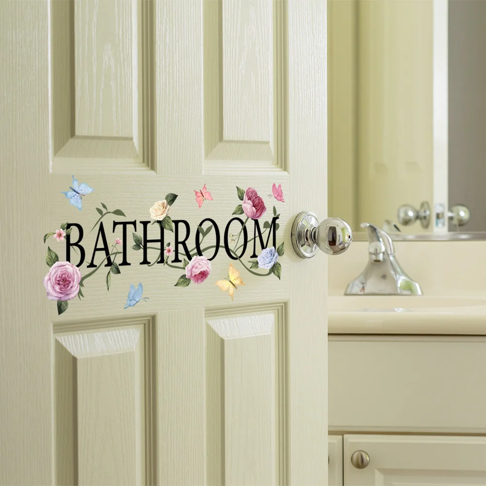 Wall Stickers Creative Flower Rattan Bathroom Wall Door Glass Decor Decals Self Adhesive Mural