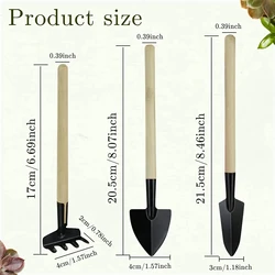 Enhanced Gardening Tool Set: Three - Piece Multi - Function Shovel and Harrow (Wood color)