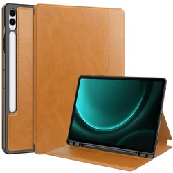 Premium Tablet Cover with S Pen Holder and Smart Features - 12.4 inch for Tab S10 Plus 12.4 (Elegant Brown)