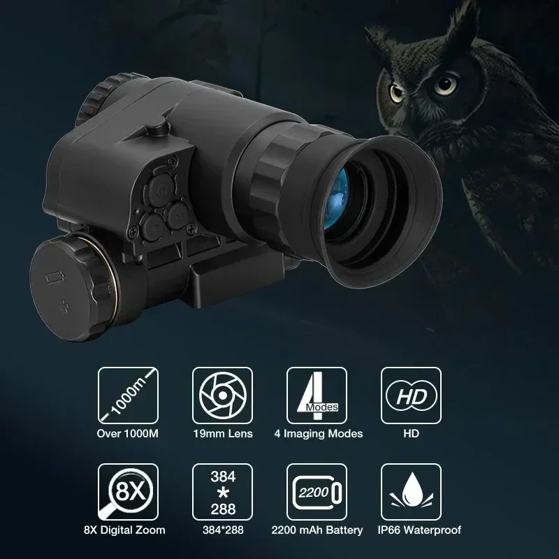 384x288 NVG60 HD Digital Thermal Imaging Helmet Night Vision Goggles  Camera Scope Monocular for Hunting Safety NVG10