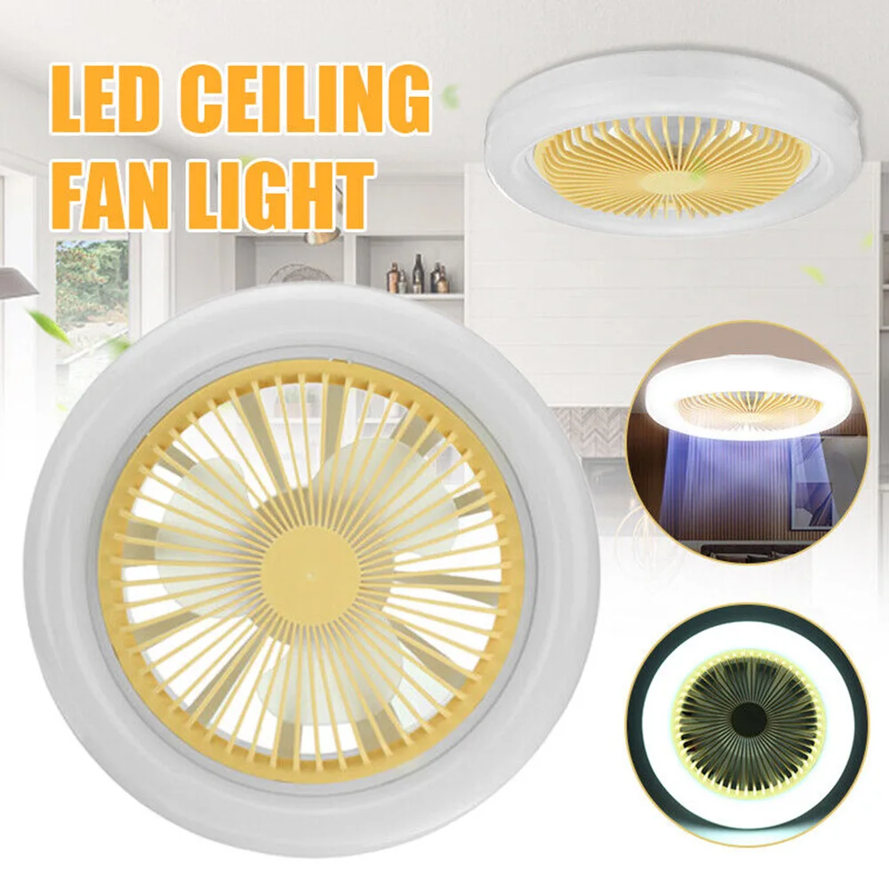 E27 Ceiling Fan Light 30w Fan Light Infinitely Dimmable With Remote Control 3-speed Wind Speed Home Decoration Fan 85v-265v