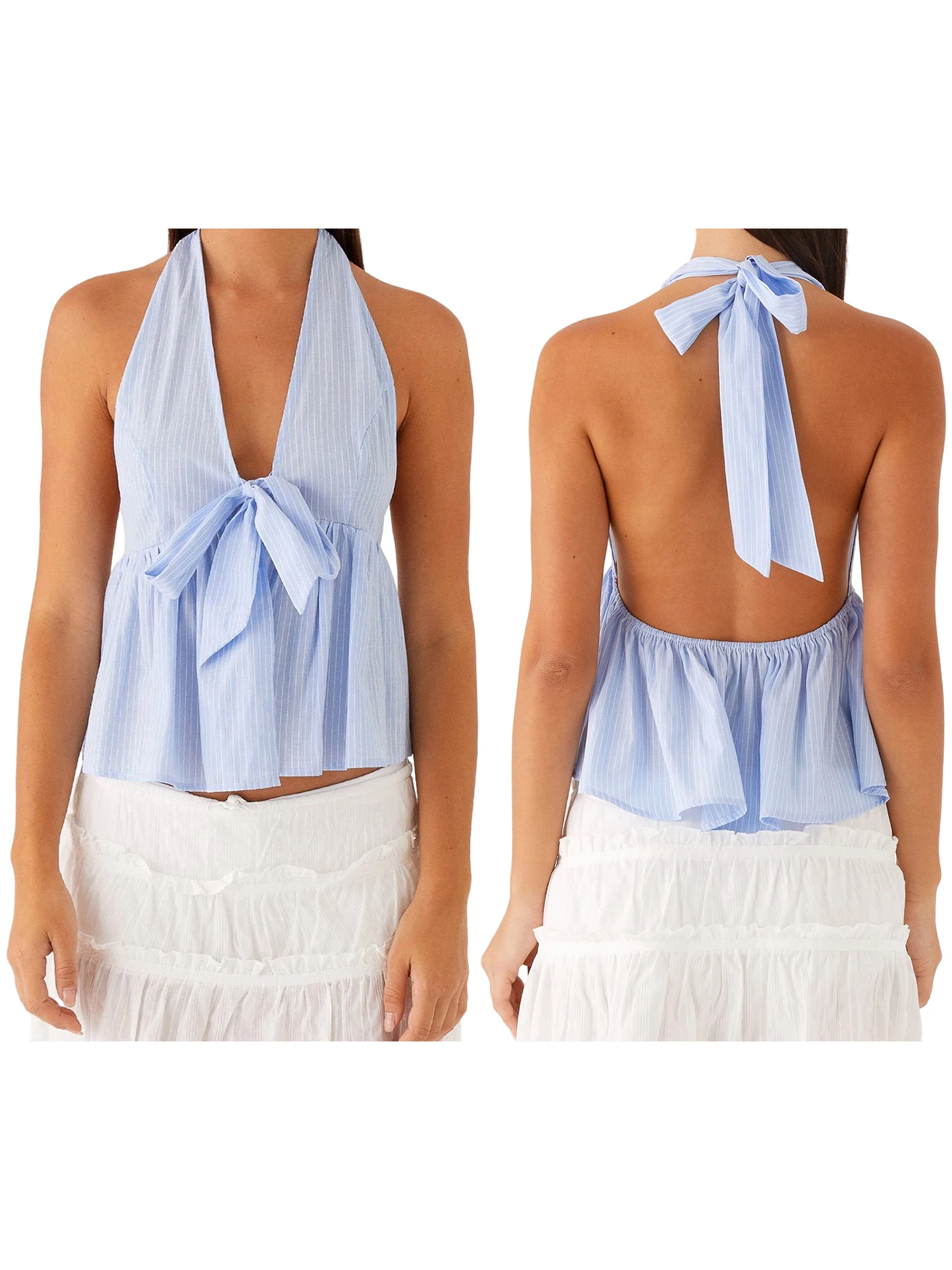 Elegant Off-Shoulder Blouse Ruffle Sleeveless Shirt with Floral Print for Beach Vacation or Date Night Outfit