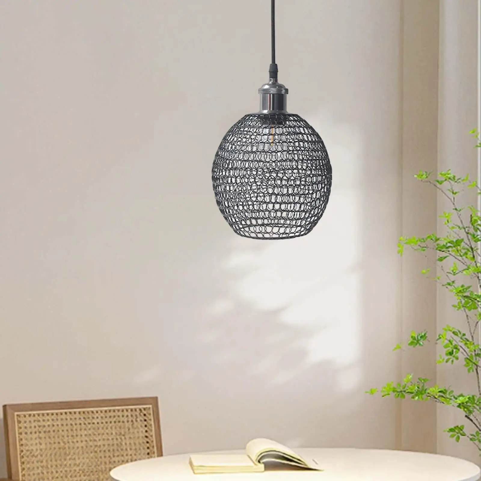 Mesh Lamp Shade Decoration Lighting Fixtures Lamp Guard Pendant Light Cage for Hotel Kitchen Bedroom Coffee Shop Dining Room
