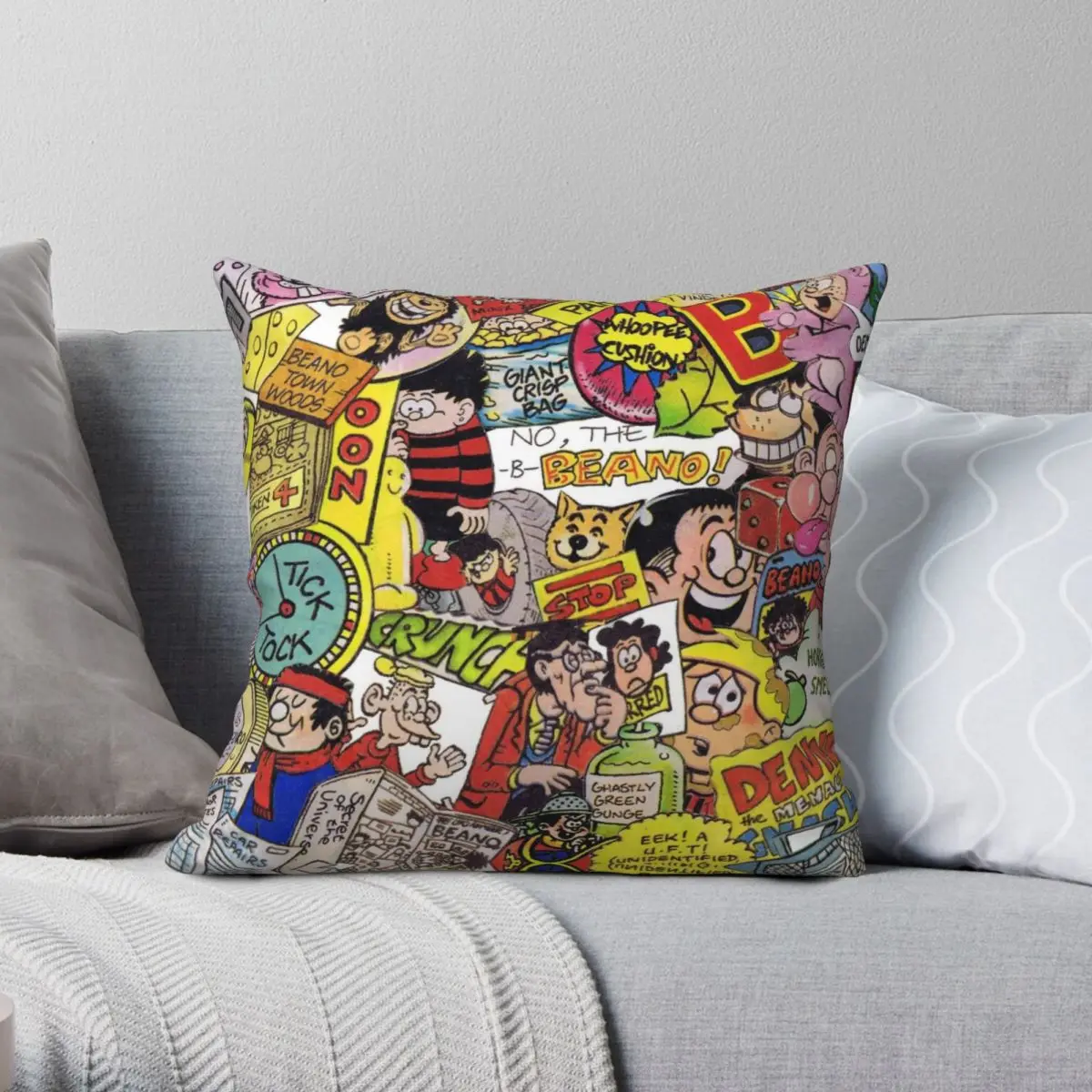 Beano Comic Magazine Square Federa Poliestere Lino Velluto Creativo Zip Decorativo Divano Seater Fodera Per Cuscino All'Ingrosso