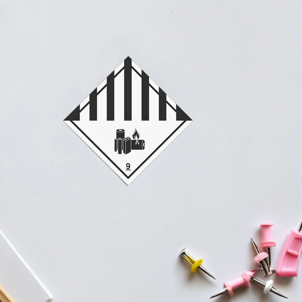 100Pcs 위험물질 라벨 화재 안전 배터리 보관 상자 분류를 위한 쓰기 가능한 자체 접착 비닐 스티커