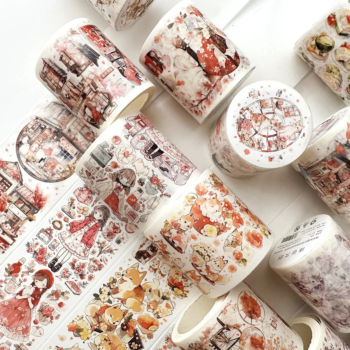 Cute Girl's Daily Life Masking Washi Tape Kawaii Cat Dog Decorative Adhesive Material Sticker Diy Label Album Diary Scrapbooking 3