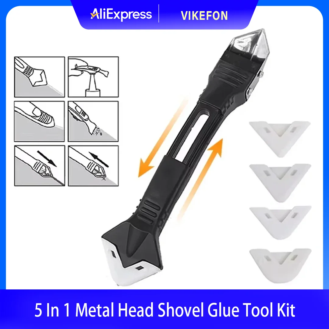 Metal Head Shovel Tool Kit for Grout Removal and Sealant Finishing