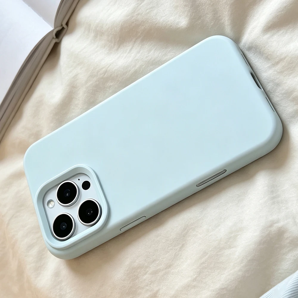 Minimalist Blue Shockproof Phone Case - Matte Soft Cover