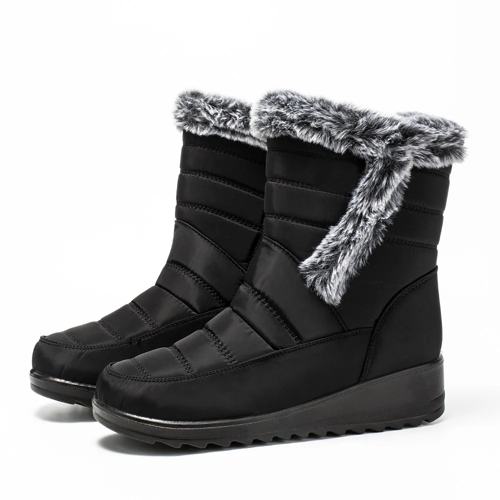 Men Women Boots Platform Snow Boots for Men Thick Plush Waterproof Slip-resistant Shoes Size 36-47
