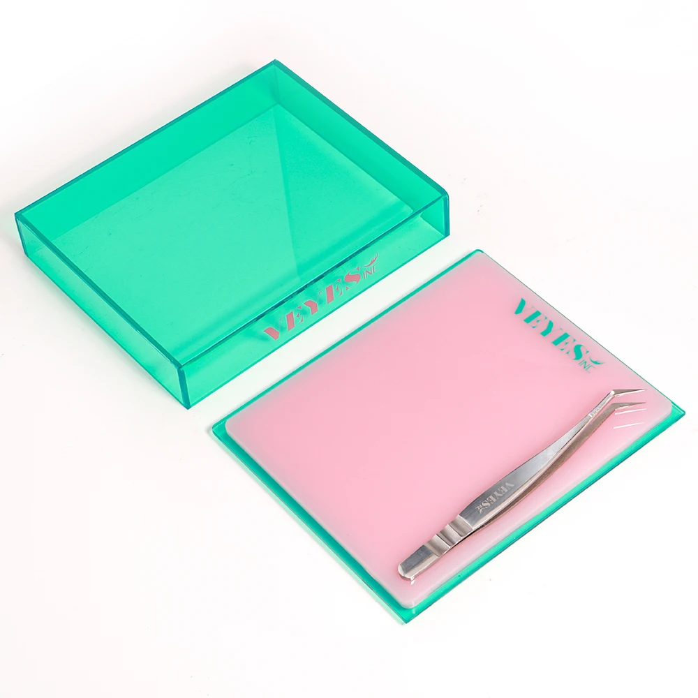 Veyes Inc Eyelash Extensions Acrylic Lash Holder Veyelash Eyelashes Pallet Storage Box Large Lash Tile Dust-proof Cover Makeup