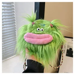 Cartoon Little Monster Plush Crossbody Bag 2024 New Creative Cute Shoulder Bag Kids Girls Backpack Bags Kawaii Plush Bag