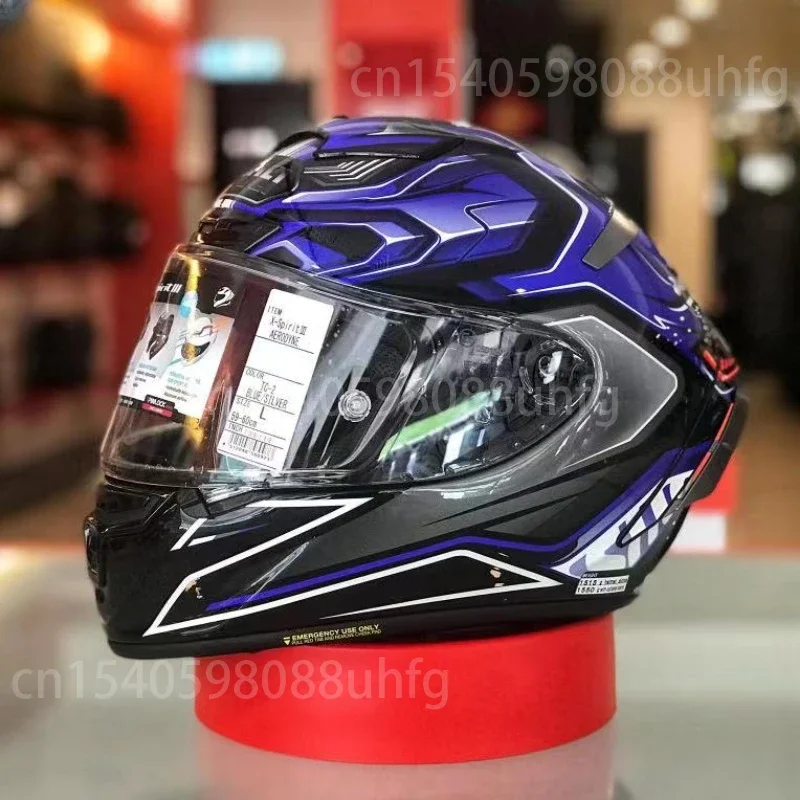 

X-Fourteen Full Face Helmet X-Spirit III Aerodyne TC-2 Blue Silver Helmet Solid X-14 Sports Bike Racing Motorcycle Helmet