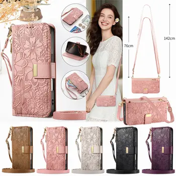 PU Leather Zipper Crossbody Flip Wallet Card Slot Phone Case For Xiaomi Redmi Note 15 pro+ 5G 14 13 15C A5 10 Wrist Strap Cover 1