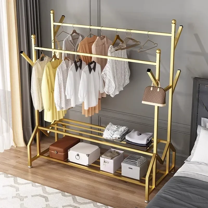 Vintage Furniture Armored Clothes for Clothes Drawer Coat Shelves Multifunction Home Furniture Hanger Floor Rail Shelf Rack Room